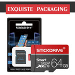 STICKDRIVE การ์ดหน่วยความจำ TF(Micro SD) 64GB U3 สีขาวเส้นแดงและดำ, 64GB