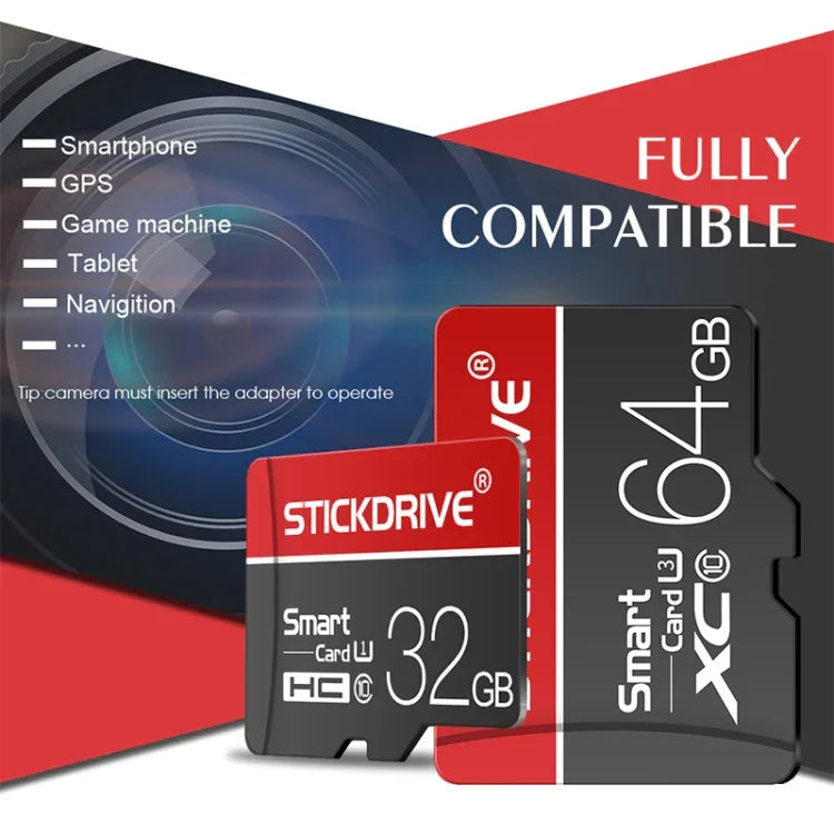 STICKDRIVE การ์ดหน่วยความจำ TF(Micro SD) 128GB U3 สีขาวเส้นแดงและดำ, 128GB