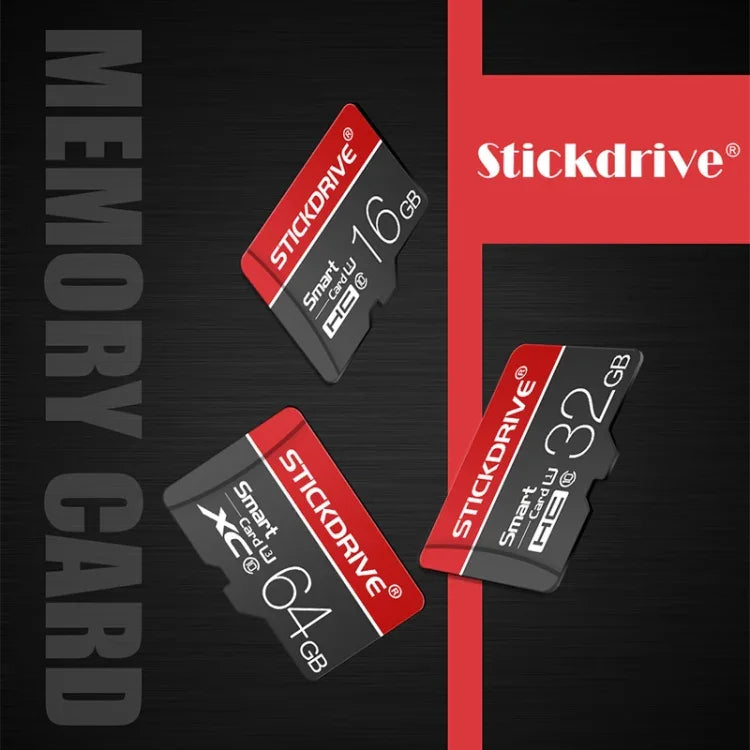 STICKDRIVE การ์ดหน่วยความจำ TF(Micro SD) 128GB U3 สีขาวเส้นแดงและดำ, 128GB