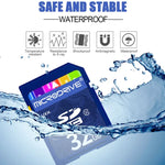 Microdrive การ์ดหน่วยความจำ SD ความเร็วสูง Class 10 ขนาด 32GB สำหรับอุปกรณ์ดิจิทัลทุกชนิดที่มีช่องใส่การ์ด SD, 32GB