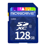 Microdrive การ์ดหน่วยความจำ SD ความเร็วสูง Class 10 ขนาด 128GB สำหรับอุปกรณ์ดิจิทัลทุกชนิดที่มีช่องใส่การ์ด SD, 128GB