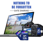 Microdrive การ์ดหน่วยความจำ SD ความเร็วสูง Class 10 ขนาด 128GB สำหรับอุปกรณ์ดิจิทัลทุกชนิดที่มีช่องใส่การ์ด SD, 128GB