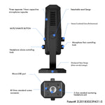 ไมโครโฟนคอนเดนเซอร์บันทึกเสียงสตูดิโอ Yanmai SF-900 แบบสี่ทิศทาง พร้อมขาตั้งโต๊ะ