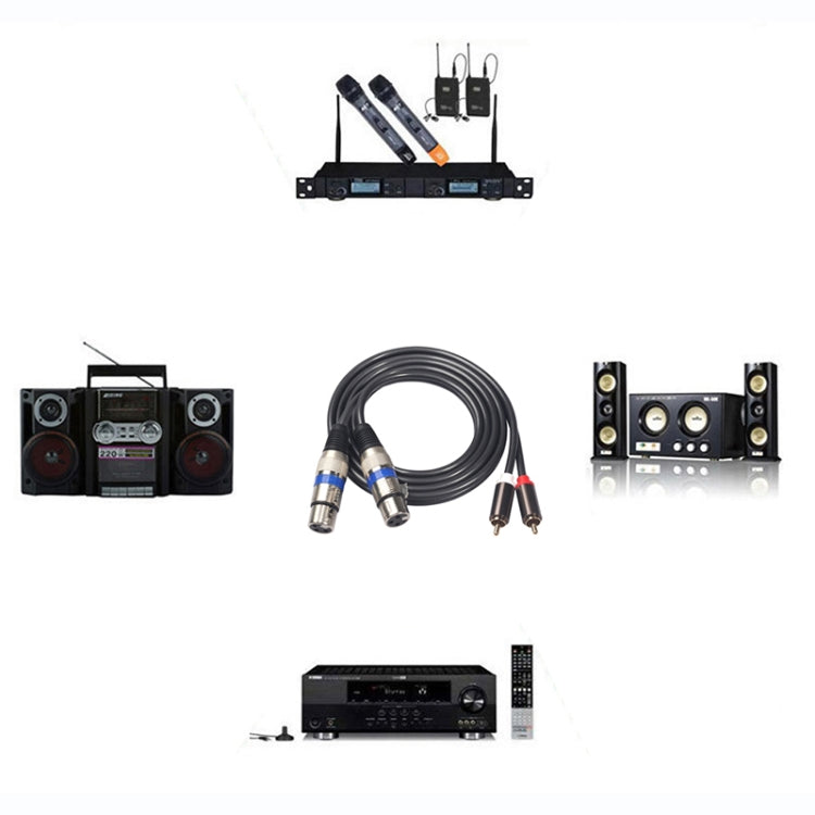 สายเสียง 2 RCA ตัวผู้ไปยัง 2 XLR 3 ขาพร้อมตัวเมีย ความยาว: 1.5m, 366156-15 2 RCA ตัวผู้ไปยัง 2 XLR 3 ขาพร้อมตัวเมีย