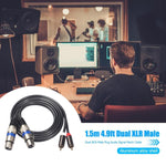 สายเสียง 2 RCA ตัวผู้ไปยัง 2 XLR 3 ขาพร้อมตัวเมีย ความยาว: 1.5m, 366156-15 2 RCA ตัวผู้ไปยัง 2 XLR 3 ขาพร้อมตัวเมีย