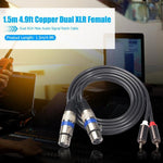 สายเสียง 2 RCA ตัวผู้ไปยัง 2 XLR 3 ขาพร้อมตัวเมีย ความยาว: 1.5m, 366156-15 2 RCA ตัวผู้ไปยัง 2 XLR 3 ขาพร้อมตัวเมีย