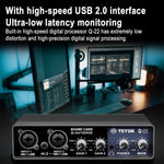 ไมโครโฟนคอมพิวเตอร์ USB TEYUN Q-22 พร้อมการ์ดเสียงภายนอก, Q-22