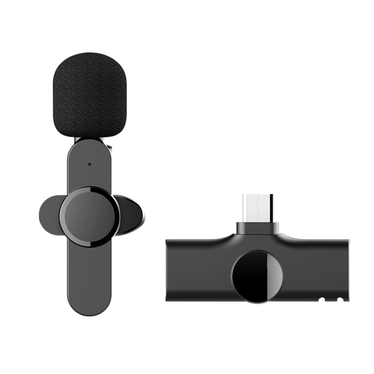 ไมโครโฟนไร้สายแบบหนีบปกเสื้อสำหรับถ่ายทอดสด อินเทอร์เฟซ Type-C / USB-C