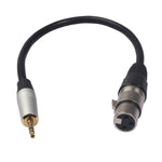 สายเสียง TC210KF183 3.5mm ตัวผู้ไป XLR ตัวเมีย ความยาว 0.3m, 3.5mm ตัวผู้ไป XLR ตัวเมีย