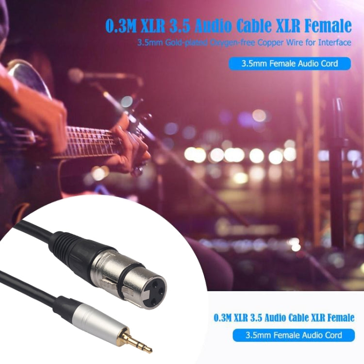 สายเสียง TC210KF183 3.5mm ตัวผู้ไป XLR ตัวเมีย ความยาว 0.3m, 3.5mm ตัวผู้ไป XLR ตัวเมีย