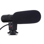 MIC-02 ไมโครโฟนสเตอริโอเสียงชัดเจน ความถี่ 30-18000Hz สำหรับสมาร์ทโฟน, ความยาวสาย: 28 ซม.