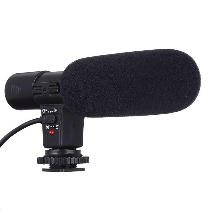 MIC-02 ไมโครโฟนสเตอริโอเสียงชัดเจน ความถี่ 30-18000Hz สำหรับสมาร์ทโฟน, ความยาวสาย: 28 ซม.