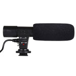 MIC-02 ไมโครโฟนสเตอริโอเสียงชัดเจน ความถี่ 30-18000Hz สำหรับสมาร์ทโฟน, ความยาวสาย: 28 ซม.