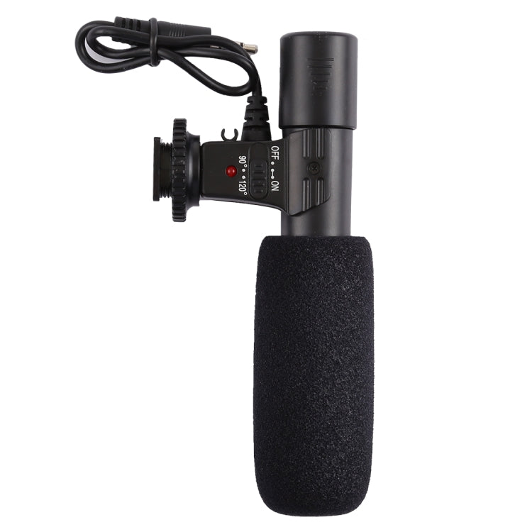 MIC-02 ไมโครโฟนสเตอริโอเสียงชัดเจน ความถี่ 30-18000Hz สำหรับสมาร์ทโฟน, ความยาวสาย: 28 ซม.