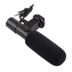 MIC-02 ไมโครโฟนสเตอริโอเสียงชัดเจน ความถี่ 30-18000Hz สำหรับสมาร์ทโฟน, ความยาวสาย: 28 ซม.