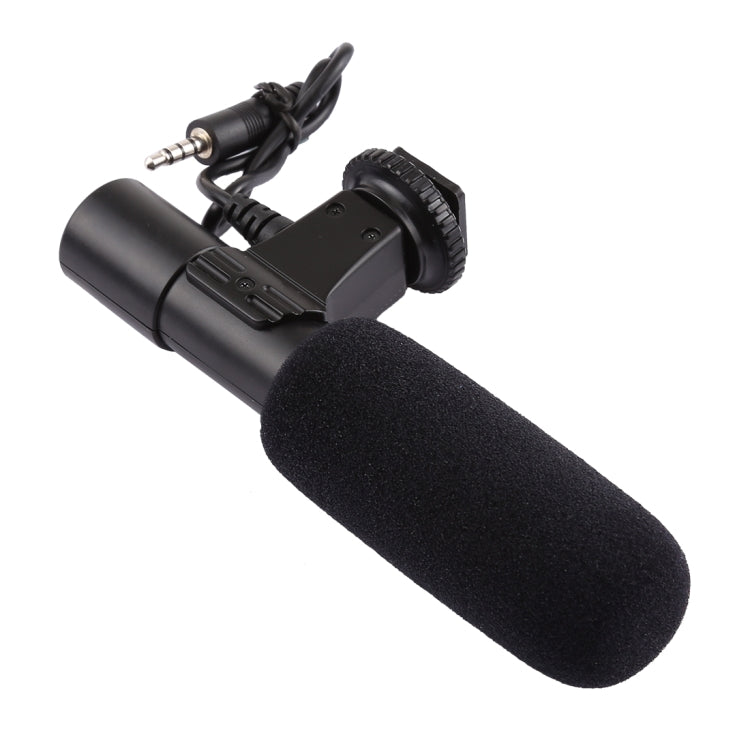 MIC-02 ไมโครโฟนสเตอริโอเสียงชัดเจน ความถี่ 30-18000Hz สำหรับสมาร์ทโฟน, ความยาวสาย: 28 ซม.