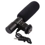 MIC-02 ไมโครโฟนสเตอริโอเสียงชัดเจน ความถี่ 30-18000Hz สำหรับสมาร์ทโฟน, ความยาวสาย: 28 ซม.