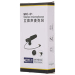 MIC-02 ไมโครโฟนสเตอริโอเสียงชัดเจน ความถี่ 30-18000Hz สำหรับสมาร์ทโฟน, ความยาวสาย: 28 ซม.