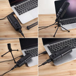 Yanmai SF-970 ไมโครโฟนคอนเดนเซอร์บันทึกเสียงมืออาชีพ พร้อมขาตั้งและสาย USB, ความยาวสาย: 1.8 ม.