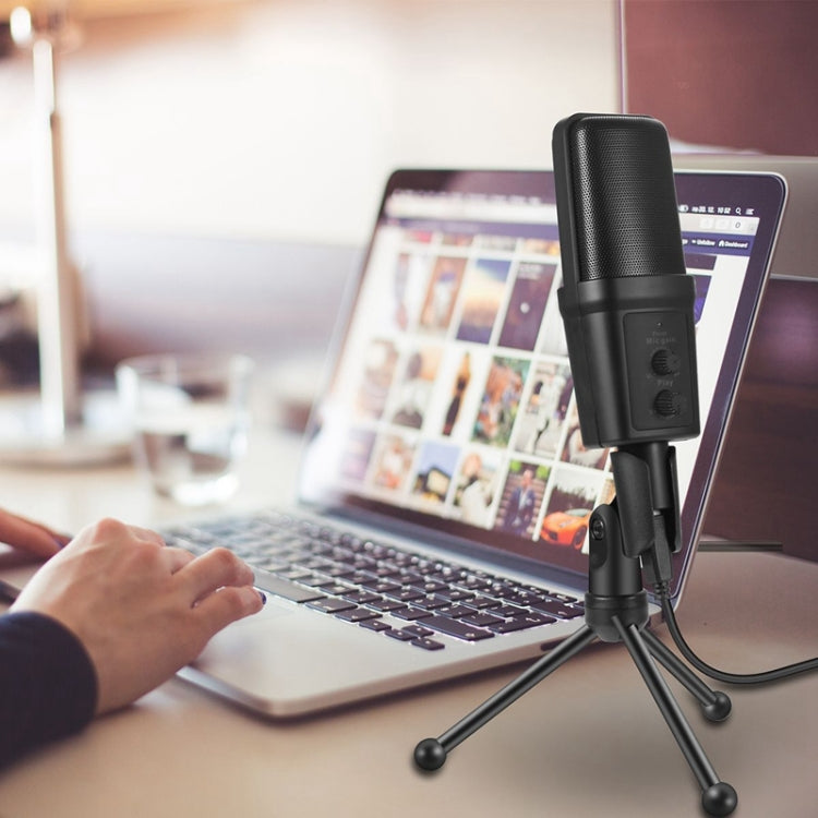 Yanmai SF-970 ไมโครโฟนคอนเดนเซอร์บันทึกเสียงมืออาชีพ พร้อมขาตั้งและสาย USB, ความยาวสาย: 1.8 ม.
