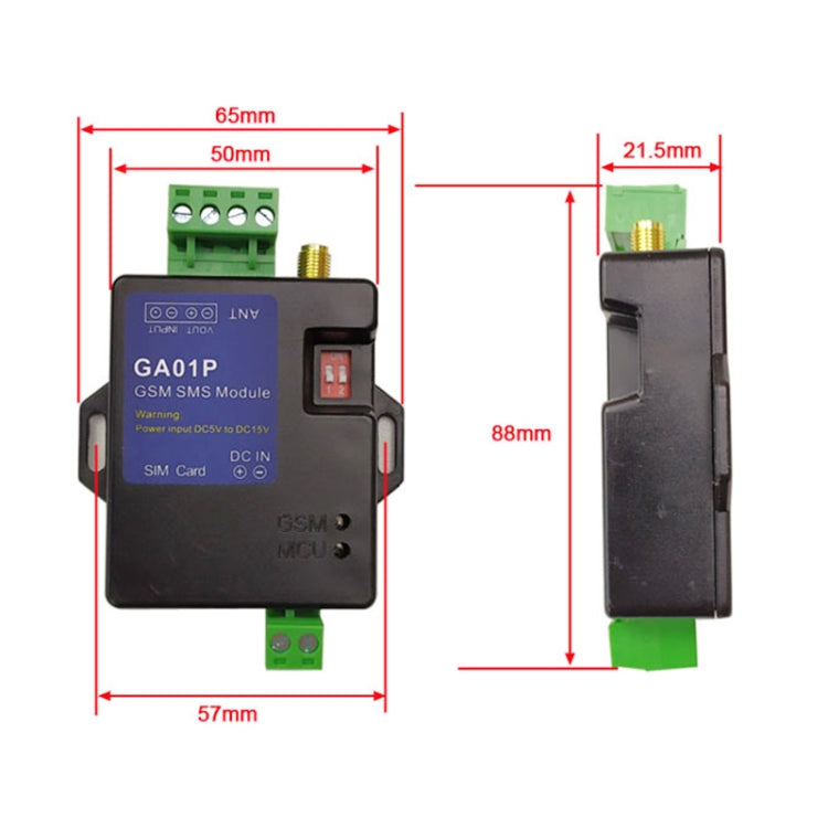 GA01P โมดูลแจ้งเตือนโทรศัพท์ GSM SMS อัจฉริยะปิดเครื่องอัตโนมัติขนาดเล็ก, GA01P