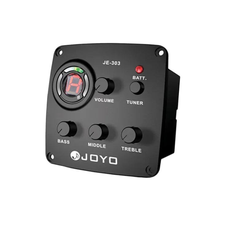 JOYO JE-303 ปิ๊กอัพกีตาร์พร้อม EQ 3 แบนด์, พรีแอมป์, เครื่องตั้งสาย และฟังก์ชันจูนเนอร์, JE-303