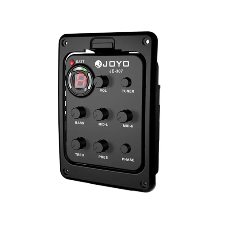 JOYO JE-307 ปิ๊กอัพกีตาร์ พร้อมอีควอไลเซอร์ 5 แบนด์ สำหรับกีตาร์โฟล์ค, EQ กีตาร์โปร่ง, พรีแอมป์, จูนเนอร์ดิจิทัลไฟฟ้า, JE-307