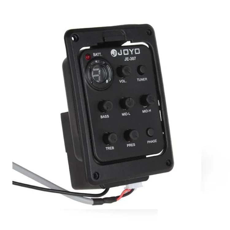 JOYO JE-307 ปิ๊กอัพกีตาร์ พร้อมอีควอไลเซอร์ 5 แบนด์ สำหรับกีตาร์โฟล์ค, EQ กีตาร์โปร่ง, พรีแอมป์, จูนเนอร์ดิจิทัลไฟฟ้า, JE-307