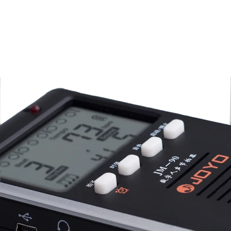 JOYO JM-90 เมโทรโนมดิจิทัลแบบพกพา พร้อมไฟ LED แสดงสถานะ ชาร์จได้ คลิปหนีบ สำหรับกีตาร์ ไวโอลิน อูคูเลเล่, JM-90 (สีดำ), JM-90 (สีขาว)