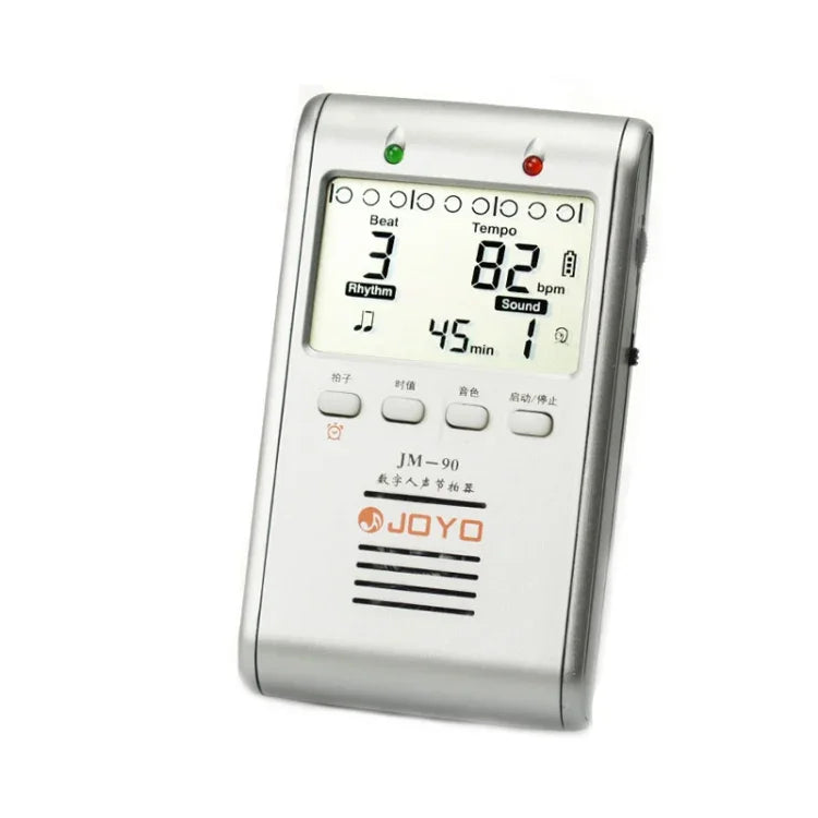 JOYO JM-90 เมโทรโนมดิจิทัลแบบพกพา พร้อมไฟ LED แสดงสถานะ ชาร์จได้ คลิปหนีบ สำหรับกีตาร์ ไวโอลิน อูคูเลเล่, JM-90 (สีดำ), JM-90 (สีขาว)