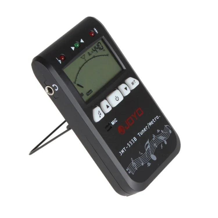 JOYO JMT-555B เมโทรโนมดิจิทัลจูนเนอร์โครมาติก พร้อมจอ LCD มีไฟหลัง และเครื่องกำเนิดเสียง 3-in-1 สำหรับกีตาร์ ไวโอลิน อูคูเลเล่, JMT-555B
