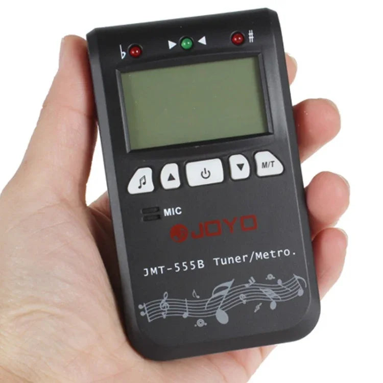 JOYO JMT-555B เมโทรโนมดิจิทัลจูนเนอร์โครมาติก พร้อมจอ LCD มีไฟหลัง และเครื่องกำเนิดเสียง 3-in-1 สำหรับกีตาร์ ไวโอลิน อูคูเลเล่, JMT-555B