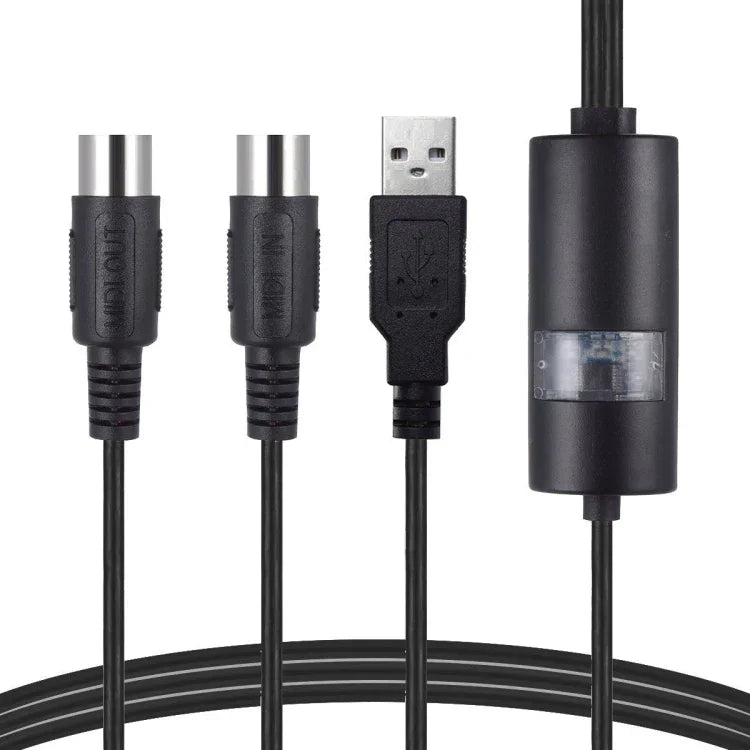สาย USB MIDI WERSI UM-18 MidiPort สาย Midi เปียโนไฟฟ้า กลองอิเล็กทรอนิกส์ แก้ไขเพลง ความยาว: 2ม.