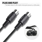 สาย USB MIDI WERSI UM-18 MidiPort สาย Midi เปียโนไฟฟ้า กลองอิเล็กทรอนิกส์ แก้ไขเพลง ความยาว: 2ม.