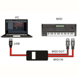 สาย USB MIDI WERSI UM-18 MidiPort สาย Midi เปียโนไฟฟ้า กลองอิเล็กทรอนิกส์ แก้ไขเพลง ความยาว: 2ม.