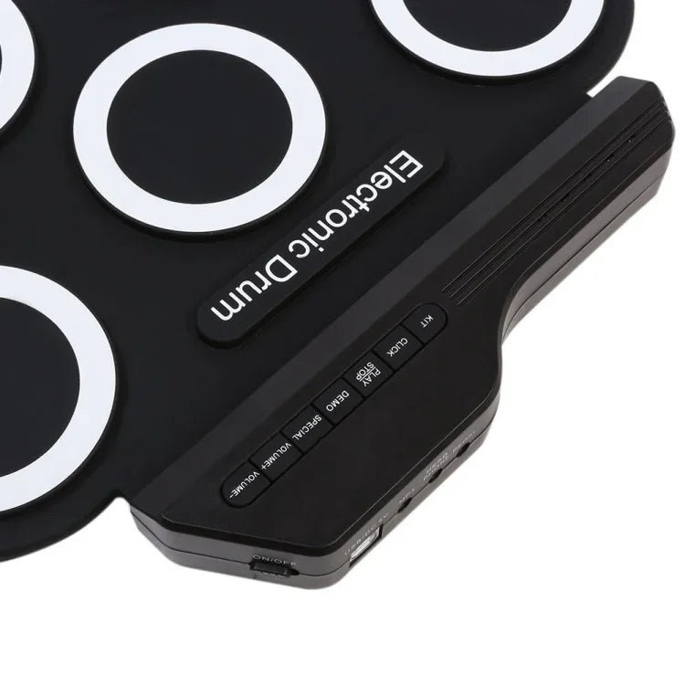 กลองอิเล็กทรอนิกส์ USB แบบม้วนมือซิลิโคนพกพา, กลองอิเล็กทรอนิกส์ USB (สีดำ), กลองอิเล็กทรอนิกส์ (สีเขียว)