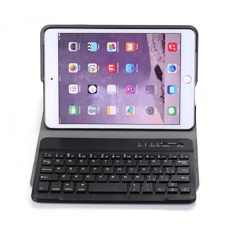 A03 สำหรับ iPad mini 3 / 2 / 1 เคสแท็บเล็ตพับแนวนอน ABS บางพิเศษสากล + คีย์บอร์ดบลูทูธ