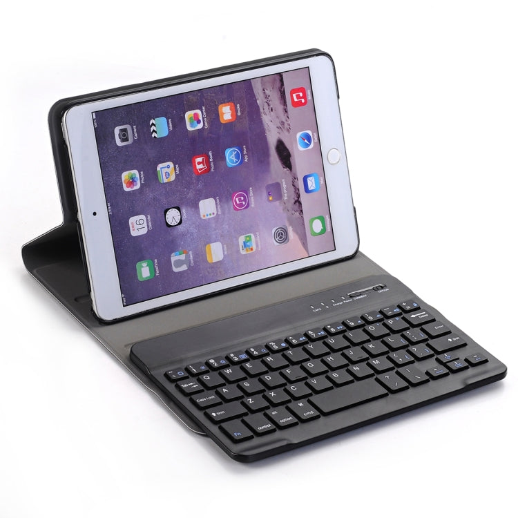 A03 สำหรับ iPad mini 3 / 2 / 1 เคสแท็บเล็ตพับแนวนอน ABS บางพิเศษสากล + คีย์บอร์ดบลูทูธ