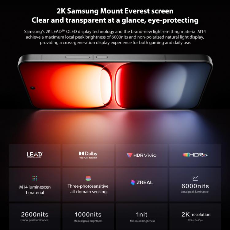 vivo iQOO 15, 12GB+256GB, 6.85 inch Android 16 OriginOS 6 Snapdragon 8 Elite Gen 5 Octa Core, OTG, NFC, Network: 5G, Support Google Play, 12GB+256GB