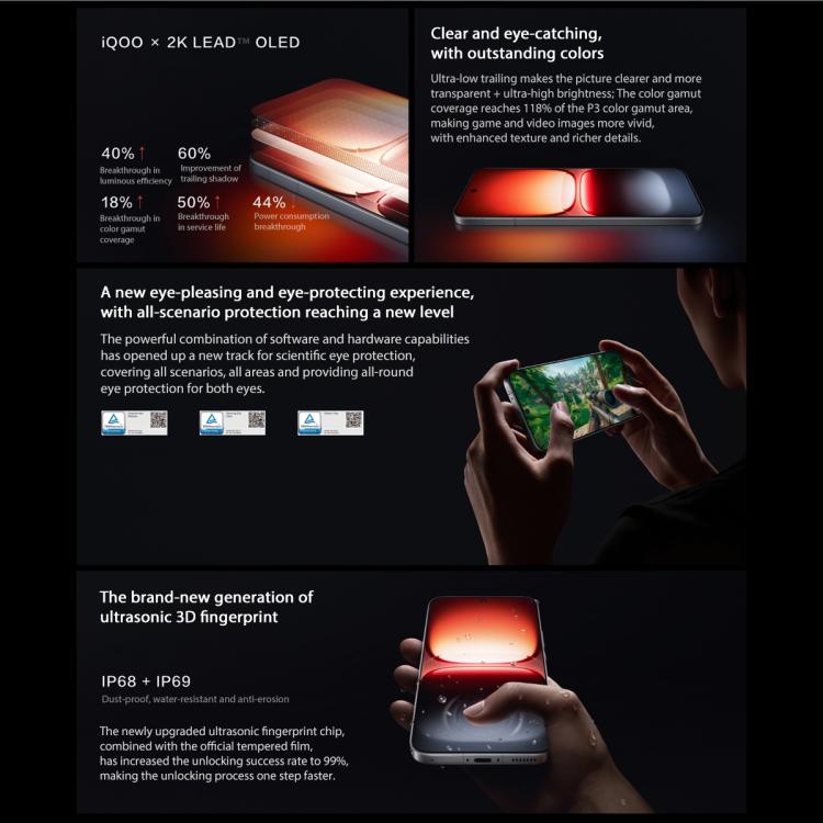 vivo iQOO 15, 12GB+512GB, 6.85 นิ้ว Android 16 OriginOS 6 Snapdragon 8 Elite Gen 5 Octa Core, OTG, NFC, เครือข่าย: 5G, รองรับ Google Play, 12GB+512GB