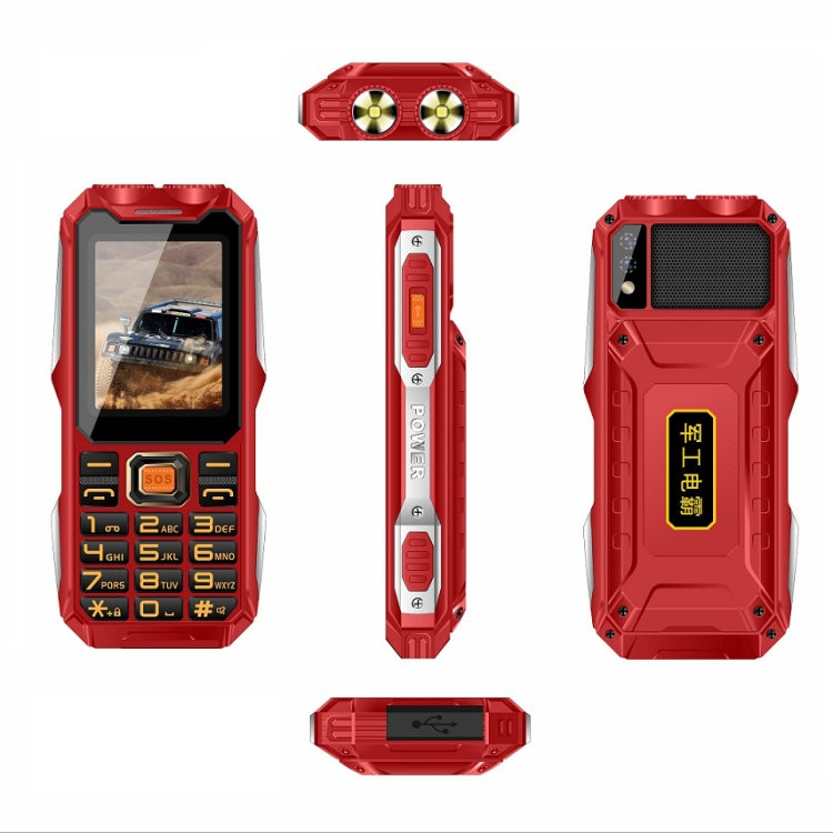 กันน้ำ กันกระแทก กันฝุ่น แบตเตอรี่ 16800mAh หน้าจอ 2.4 นิ้ว ปุ่ม 21 ปุ่ม บลูทูธ ไฟฉาย LED วิทยุ FM SOS รองรับซิมคู่ เครือข่าย 2G รุ่น Q8 2G
