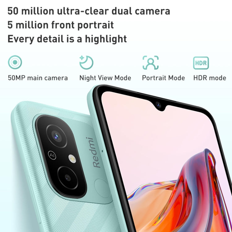แบตเตอรี่ 5000mAh, สแกนใบหน้าและลายนิ้วมือ, หน้าจอ 6.71 นิ้ว MIUI 13 MediaTek Helio G85 Octa Core สูงสุด 2.0GHz, เครือข่าย: 4G, ซิมคู่, ไม่รองรับ Google Play, 4GB+128GB