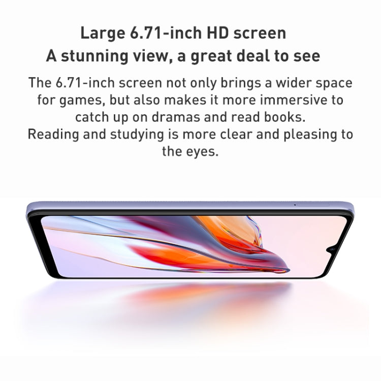 แบตเตอรี่ 5000mAh, สแกนใบหน้าและลายนิ้วมือ, หน้าจอ 6.71 นิ้ว MIUI 13 MediaTek Helio G85 Octa Core สูงสุด 2.0GHz, เครือข่าย: 4G, ซิมคู่, ไม่รองรับ Google Play, 4GB+128GB