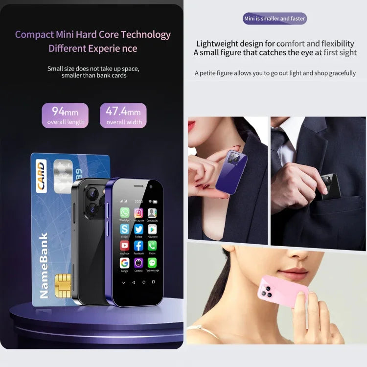 สแกนใบหน้า, หน้าจอ 3.0 นิ้ว Android 9.0 MTK6739CW Quad Core สูงสุด 1.28GHz, OTG, เครือข่าย: 4G, ซิมคู่, รองรับ Google Play, 3GB+64GB