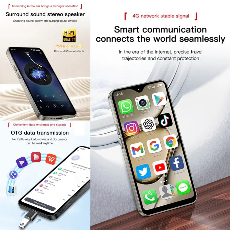 SOYES XS18 Pro Max, 2GB+16GB, สแกนใบหน้า, 4.3 นิ้ว Android 8.1 MTK6737A Quad Core, เครือข่าย: 4G, OTG, ซิมคู่, XS18 Pro Max