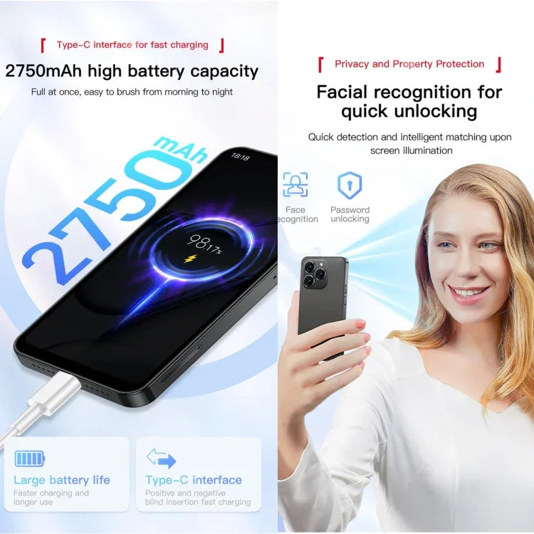 SOYES XS18 Pro Max, 2GB+16GB, สแกนใบหน้า, 4.3 นิ้ว Android 8.1 MTK6737A Quad Core, เครือข่าย: 4G, OTG, ซิมคู่, XS18 Pro Max