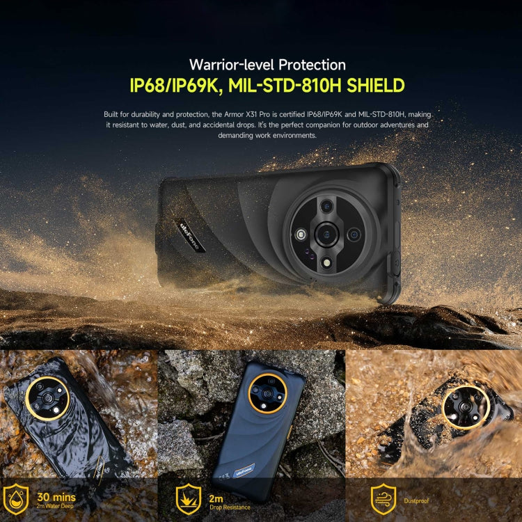 Ulefone Armor X31 Pro 5G, 8GB+256GB, กล้องมองกลางคืน, โทรศัพท์กันน้ำกันฝุ่น IP68/IP69K, 6.56 นิ้ว Android 14 MediaTek Dimensity 6300 Octa Core, เครือข่าย: 5G, NFC, OTG, Armor X31 Pro