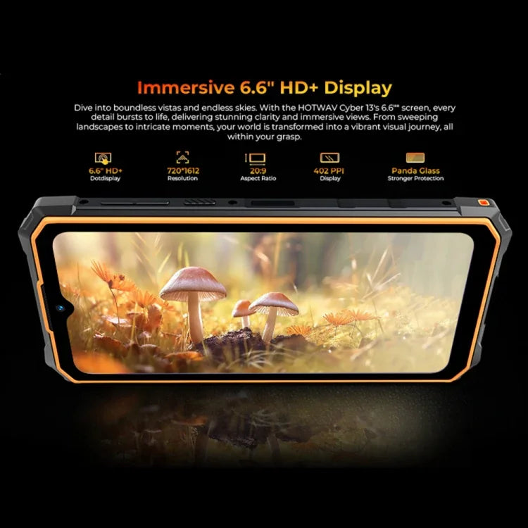 HOTWAV CYBER 13, โทรศัพท์กันน้ำกันฝุ่น IP68/IP69K, 8GB+128GB, 10800mAh, 6.6 นิ้ว Android 14.0 Unisoc T606 Octa Core, เครือข่าย: 4G, NFC, OTG