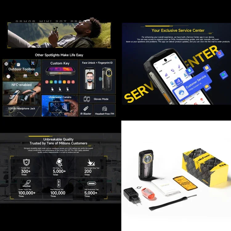 Ulefone Armor Mini 20T Pro, กล้องถ่ายภาพความร้อน, 8GB+256GB, โทรศัพท์กันน้ำกันฝุ่น IP68/IP69K, 4.7 นิ้ว Android 14 MediaTek Dimensity 6300 5G Octa Core, เครือข่าย: 5G, NFC, OTG, Armor Mini 20T Pro