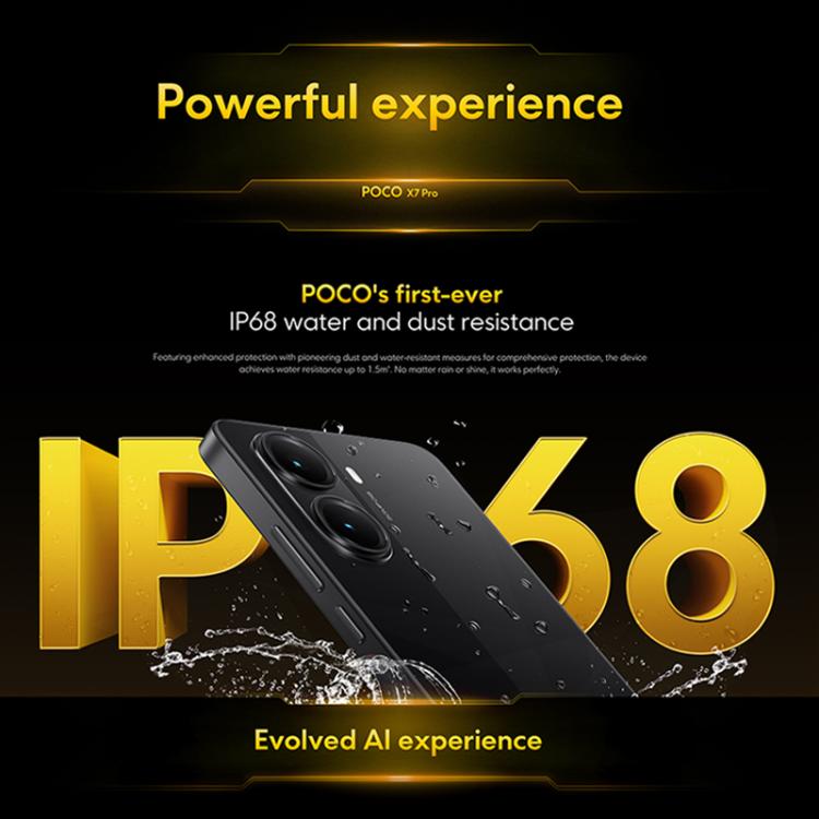Xiaomi POCO X7 Pro 5G Global, 12GB+512GB, สแกนนิ้วบนหน้าจอ, หน้าจอ 6.67 นิ้ว Xiaomi HyperOS 2 MediaTek Dimensity 8400-Ultra Octa Core, NFC, เครือข่าย: 5G, 12GB+512GB
